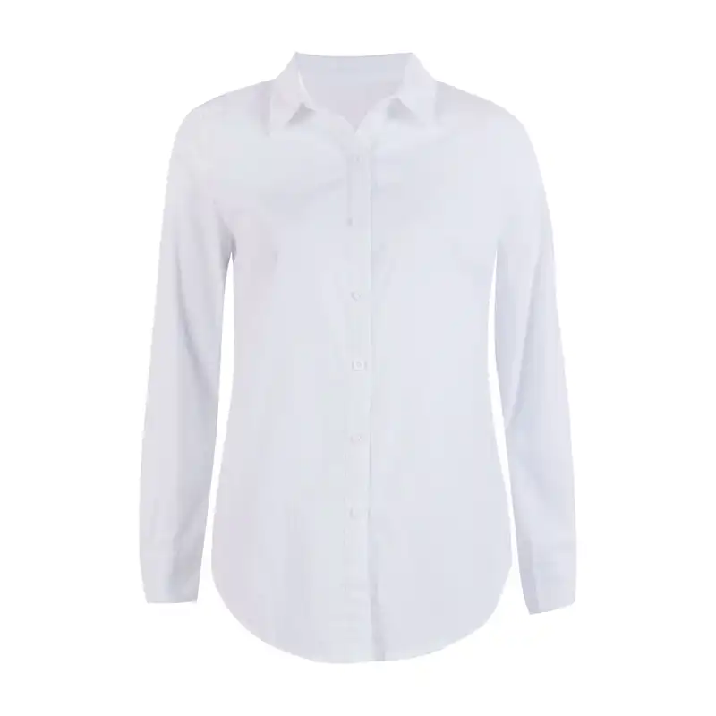 Camisa Blanca Manga Larga Para Mujer - Manga