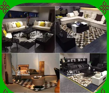 

2018 free shipping 100% natural genuine cowhide sculptured rugs and carpets
