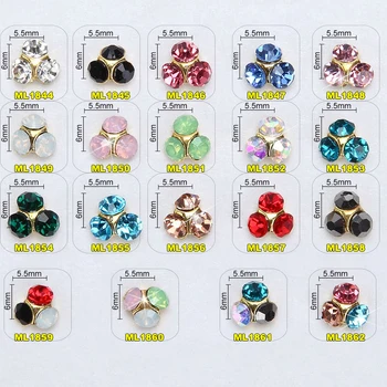 

100Pcs 24choice 3D Strass Flower Decorations Nails Art Glitter Alloy Rhinestones For Elegant Manicure Studs Supplies 1844-1862