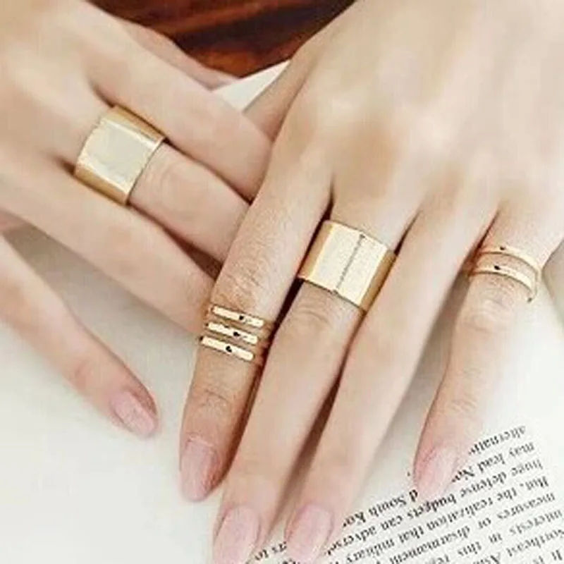New fashion jewelry alloy round finger ring set 1set=3pcs gift for