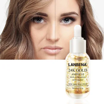 

LANBE 24K Gold Ampoules Anti-wrinkle Anti-aging Serums Reducing Wrinkles Repairsing Dermis Nourishing Whiten Firming Skin Care