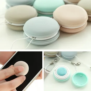 

Mini Creative Candy Color Macaron Shape Mobile Phone Screen Wipe Glasses Cleaning Cloth Decorative Multifunction Cleaning Tool
