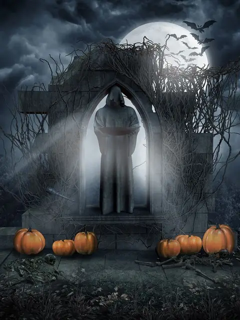kate halloween backdrops for photography death with pumpkin moon terror backdrop backgrounds with pumpkin wsj