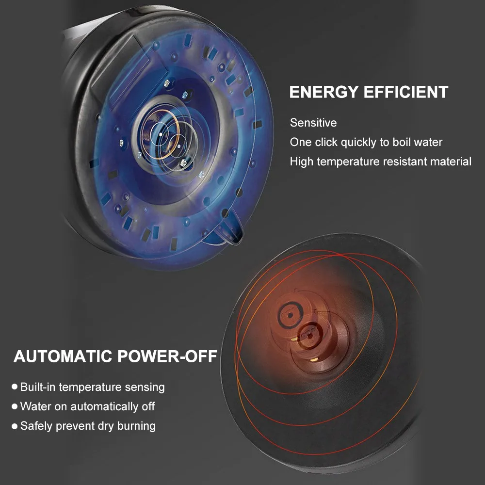 Умный безопасный Электрический чайник с термостатом управления сенсорным типом бытовой 1.2L двухслойный антигорящий сухой Электрический чайник
