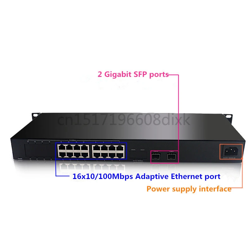 

Ethernet Switch 16 port 10 / 100 Mbps and 2 port Gigabit SFP Switch network switch 16 port RJ45 switch