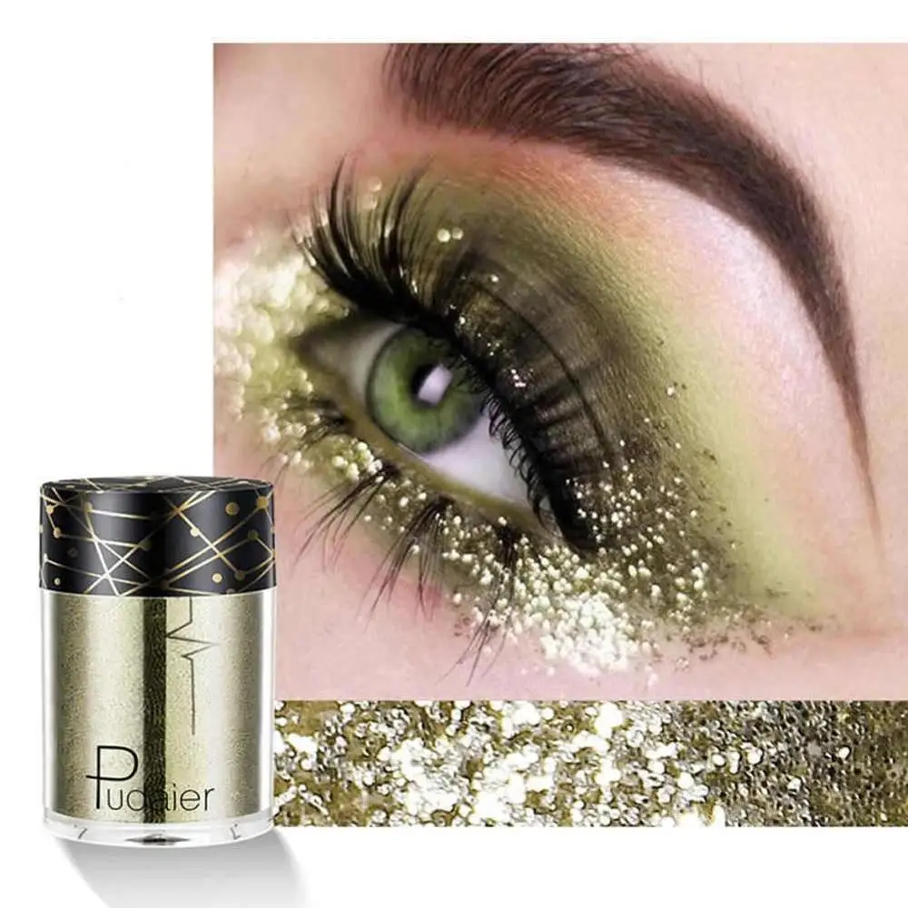 Pudaier бренд блеск Eyeshadow металлик пигмент Сияющие Косметика 3D глаз Губы Макияж