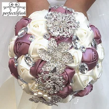 Perfectlifeoh свадебный цветок невесты букеты зеленые букеты Ramos de Novia Кристальный Свадебный букет невесты букеты