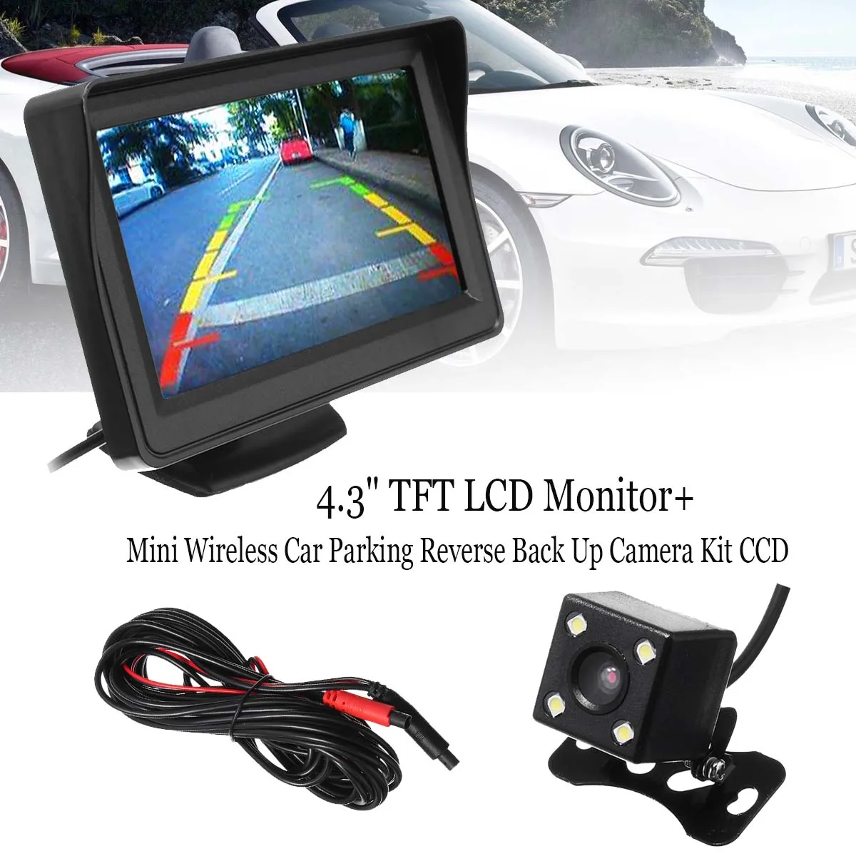 

4.3 Inch TFT LCD Car Monitor Car Rear View Backup Camera Waterproof Reverse Camera Night Vision Parking Monitor Mirror