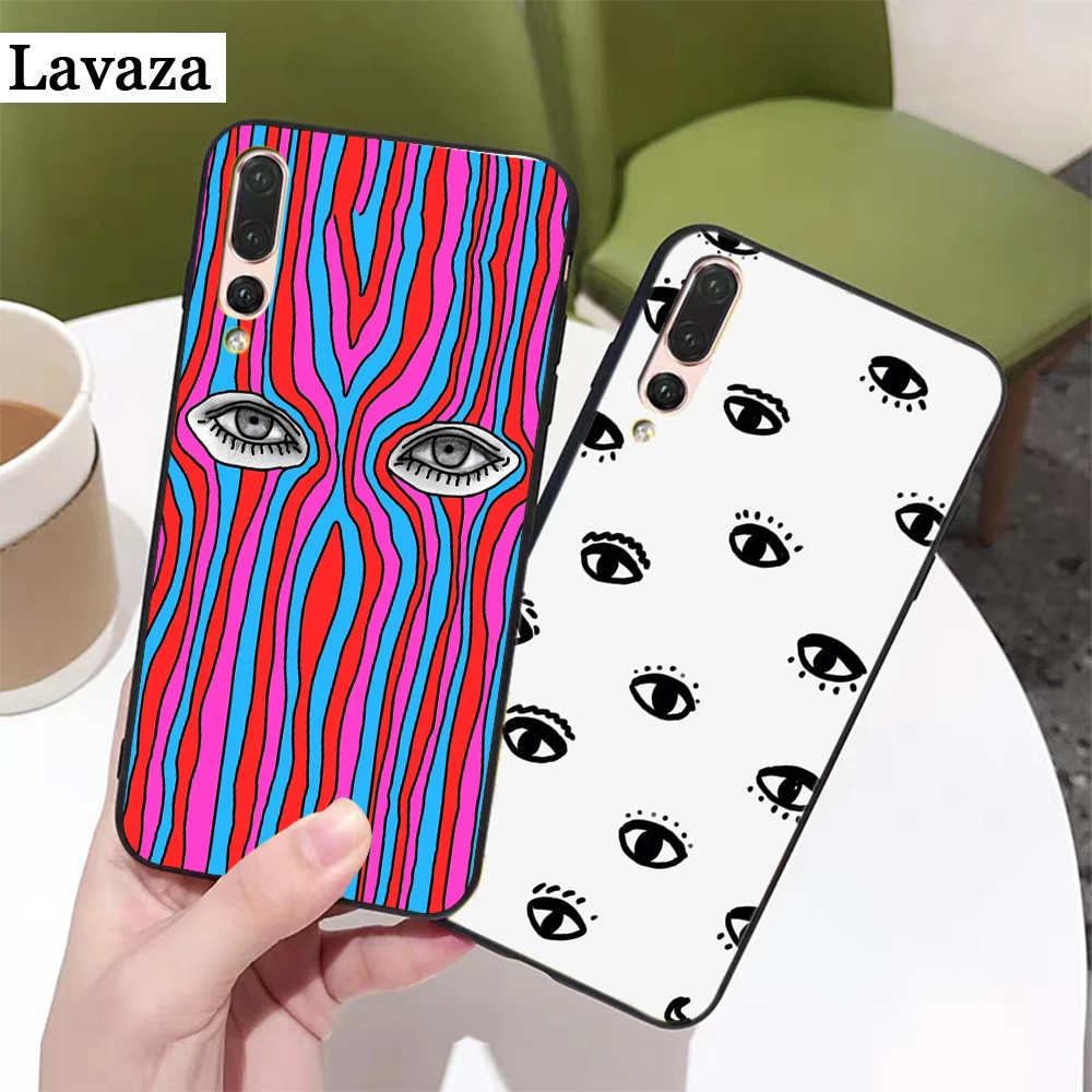 Силиконовый чехол с большими глазами для Huawei P8 Lite 2015 2017 P9 2016 Mimi P10 P20 Pro P Smart Z 2019