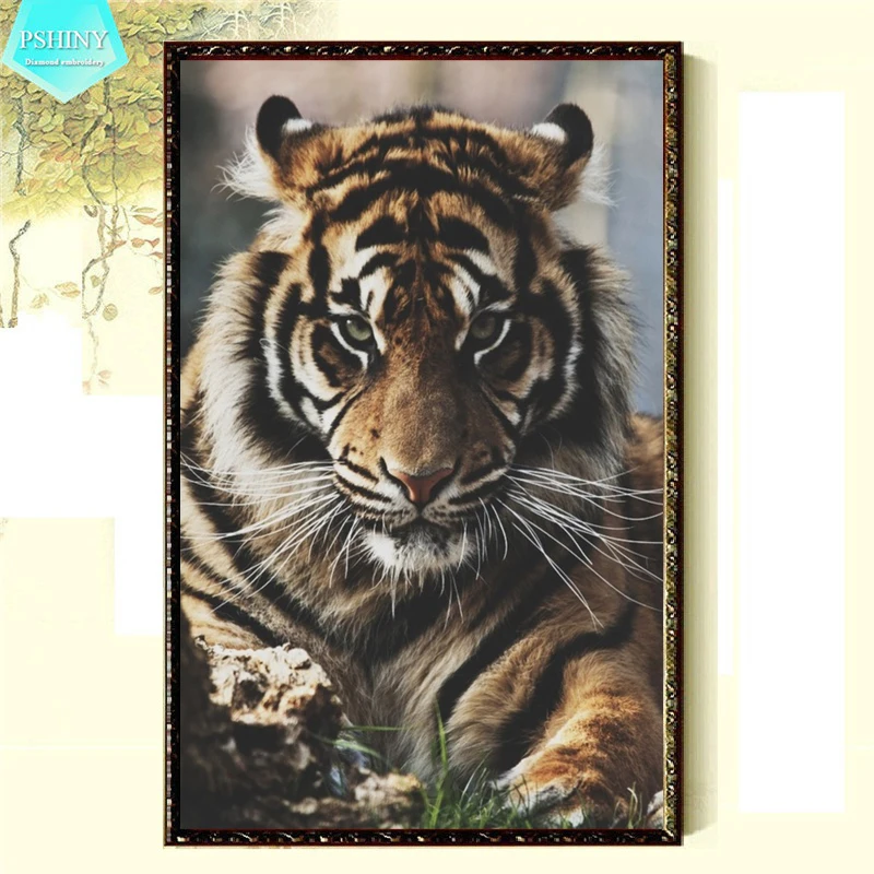 

PSHINY 5D DIY Diamond embroidery tiger picture home decor full mosaic kit square rhinestone animals Diamond painting cross stich
