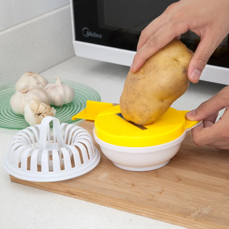 

Microwave Oven Baked Potato Chips Homemade Maker Machine Device Fruit Slicer Cut Filter