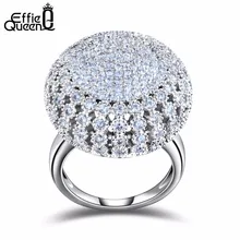 Effie Reina Nuevo Anillo Cristalino de La Manera para Las Mujeres Elegantes de Lujo CZ Circón Anillo de Compromiso Del Partido Al Por Mayor DR48