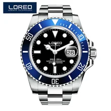 

LOREO 200M Diving Watch Automatic Luxury brand Sapphire Mechanical Watch Men Calendar Luminous Seagull 1612 Movement Mens Watch