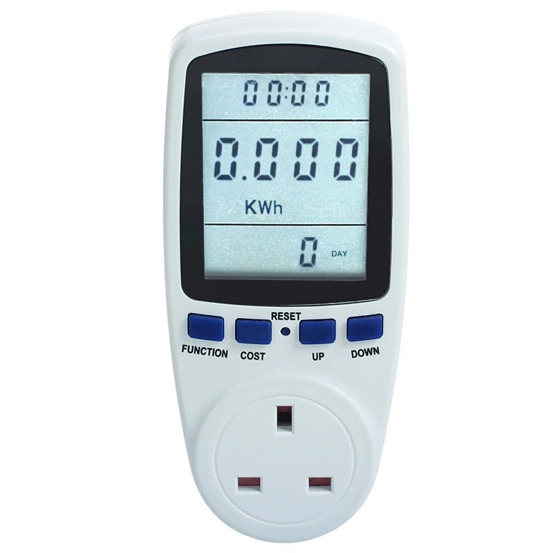 UK Plugin Electricity Power Consumption Meter Energy Monitor Watt Kwh