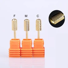 RTYU Золотое Карбидное покрытие сверла для ногтей Фрезерные фрезы для ногтей фрезы для дрель для ногтей фрезы TH12