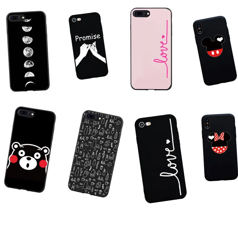 Чехол для iPhone X любовник мультфильм Микки и Минни пара Кумамон Coque Best друзья