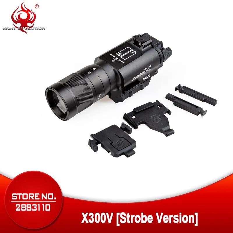 Night-evolution Tática Pistola Lanterna Led300 Lumens Strobe Gun Caber 20mm Ferroviário Arma Ne01010 Luz X300v