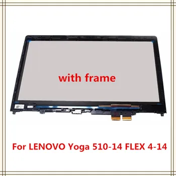

Original 100% 14'' For Lenovo YOGA510-14 Yoga 510-14 Laptop Touch Glass Panel Digitizer with frame bezel free shipping