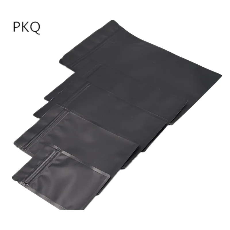 

10pcs,Small Metallic Mylar ziplock bags flat bottom Black Aluminum foil zip lock plastic bags Matte packaging pouches,Wholesale