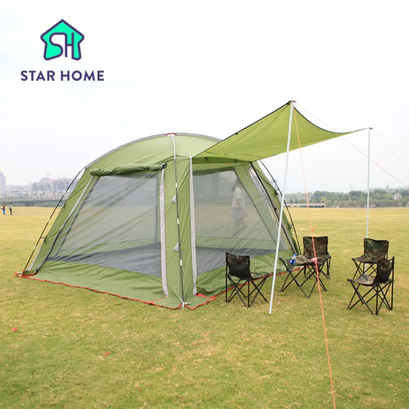 Star home 2016 Super Big Family Camping Tent For 8 Party Tent Beach Camping Tent Family Party With Breathable Nets 520*430*210cm