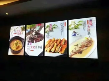 

4PCS Ultra Thin Magnetic Aluminum Frame LED Illuminated Menu Boards for Fast Food Restaurant 600mmx700mm