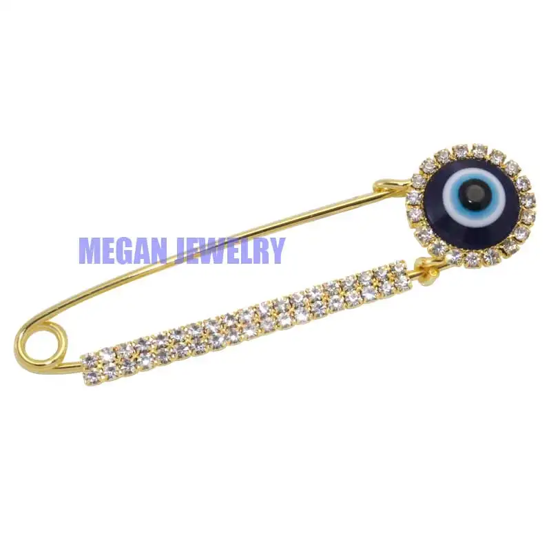 

ZKD muslim islam Turkish evil eye Scarf Hijab crystal Stainless Steel Pin brooch