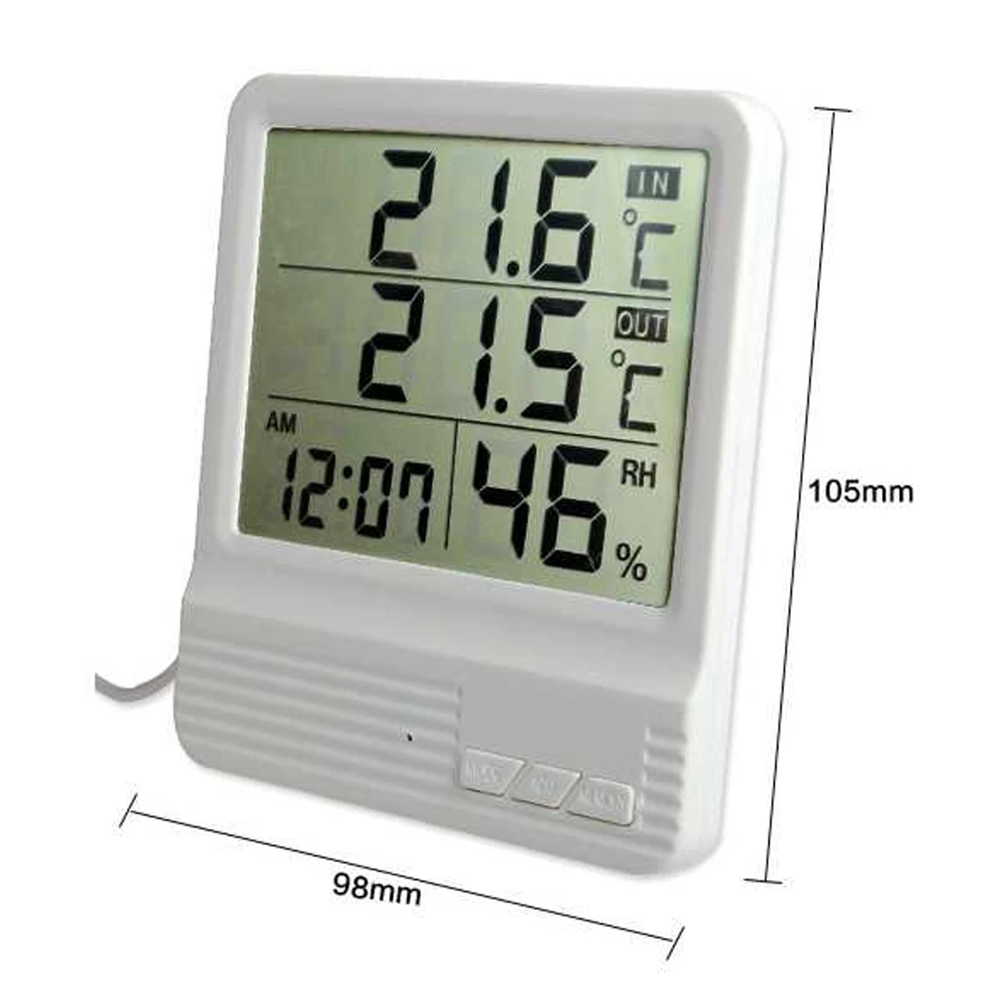 

New Electronic Temperature Humidity Meter Indoor Outdoor Digital Thermometer Hygrometer Weather Station With Clock Function