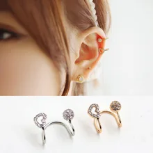 Мода, стразы, серьги в форме сердца, не прокалываются, клипсы для ушей, клипсы, серьги для женщин, ювелирные изделия, Brincos A9404