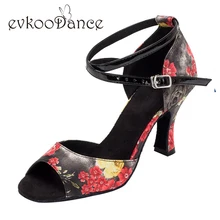 Zapatos De Baile Latino Mujer цветок Цвет Высота каблука 8 см удобные Размеры свяжитесь с нами на возраст от 4 до 12 лет профессиональный женские туфли для танцев «Латина» обувь NL095