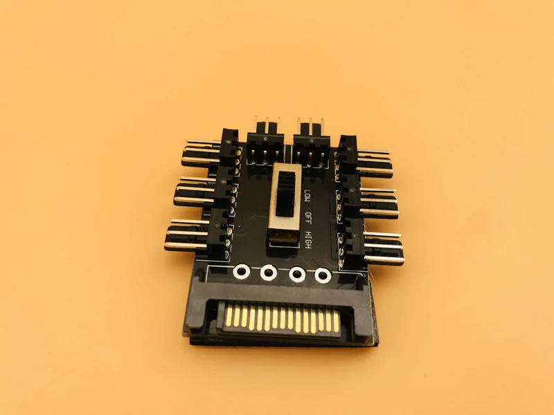 Multi Way Splitter Cooler Cooling Fan Hub PC Computer SATA 1 to 8 3pin 12V Power Socket PCB Adapter Power Supply for BTC Mining