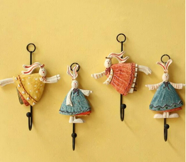 Hook Pastoral style pink blue orange fat rabbit dancing ... Hook Pastoral style pink blue orange fat rabbit dancing
