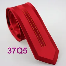 YIBEI coahella галстуки с красной шеей, окаймленный вертикальный полосатый Золотой волны Полосатый Тонкий вязаный жаккардовый галстук Cravats подарок для мужчин