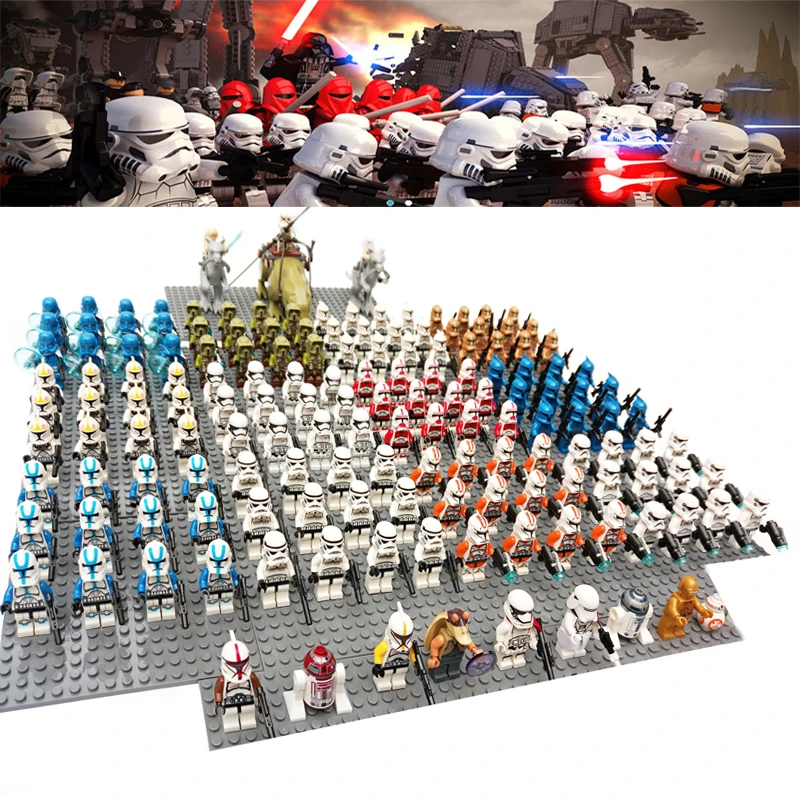 

Star Wars Clone Storm Clone Trooper soldier with weapons Rebels Imperial Compatible Brick Building block Mini Kid toy 16pcs/lot