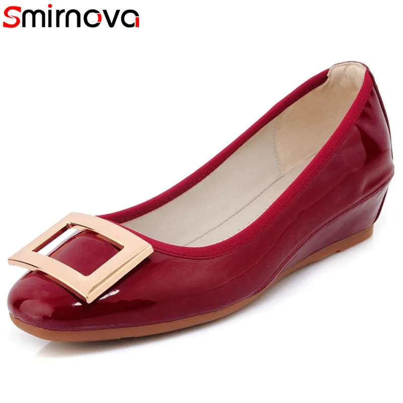 

Smirnova 2018 spring autumn women pumps wedding party shoes rome restoring wedges square toe women shoes classic sweet shoes