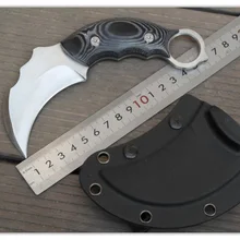 Karambit коготь открытый нож охотничьи ножи кемпинг инструмент выживания+ деревянная ручка тактический нож из нержавеющей стали EDC нож+ оболочка