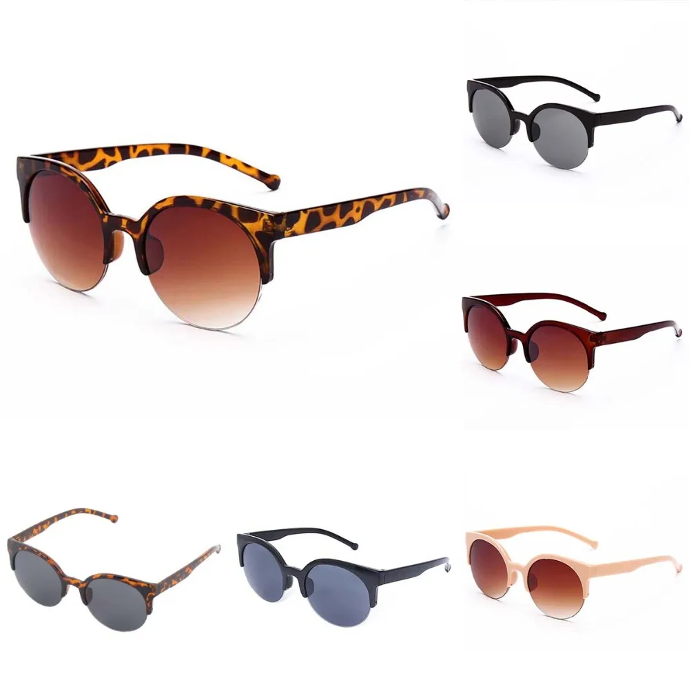 

Vintage Round Sunglasses Half Frame Sun Glasses Eyewear with UV400 Protection