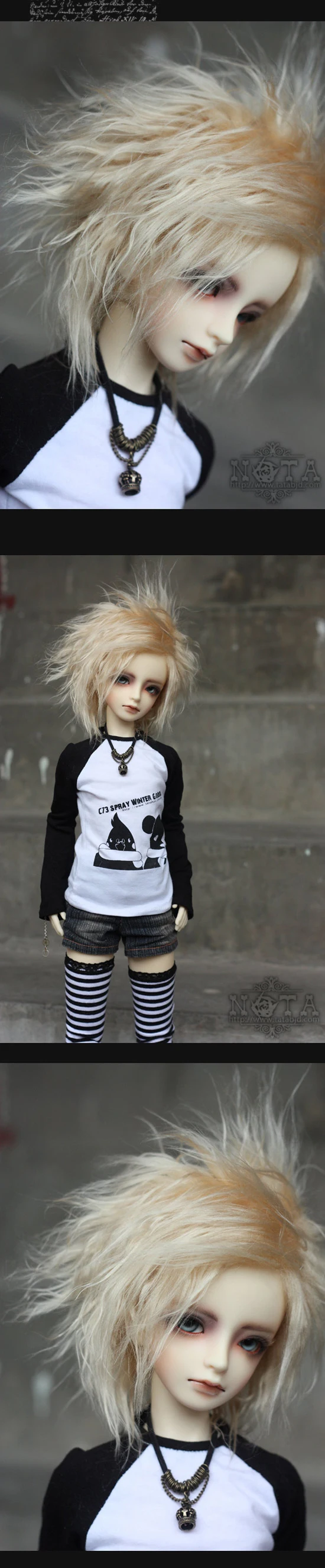 BJD кукла меховой парик мясо золотые короткие волосы парики для 1/3 1/4 BJD DD SD MDD MSD куклы меховые парики куклы аксессуары