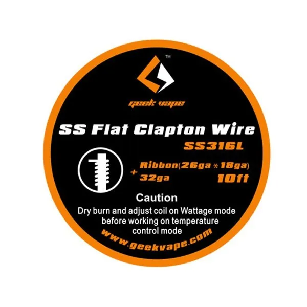 original Geekvape Flat Clapton wire (Ribbon(26ga*18ga)+32ga*3m) DIY vape coil ecigarette accessory for atomizer high quality | Электроника