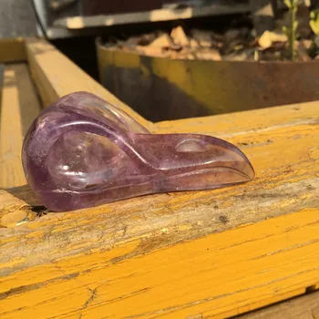 

Natural fluorite carved raven skull Rock crystal animal statue for decoration