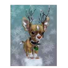 Diy Алмазная картина вышивка крестиком собака породы чихуахуа животные фото на заказ полный 5d алмазная вышивка мозаика ПЭТ стикер на стену ZP-1213