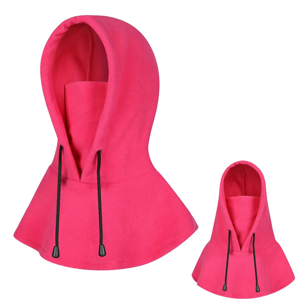 Winter Warm Cover Face Mask Neck Warmer Hat Windproof Hats Ski Cycling Caps - Цвет: Hot Pink