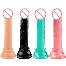 4Colors Crystal Mini Dildo 15 2 5CM with Suction Cup Realistic Penis Female Vaginal stimulate Massage