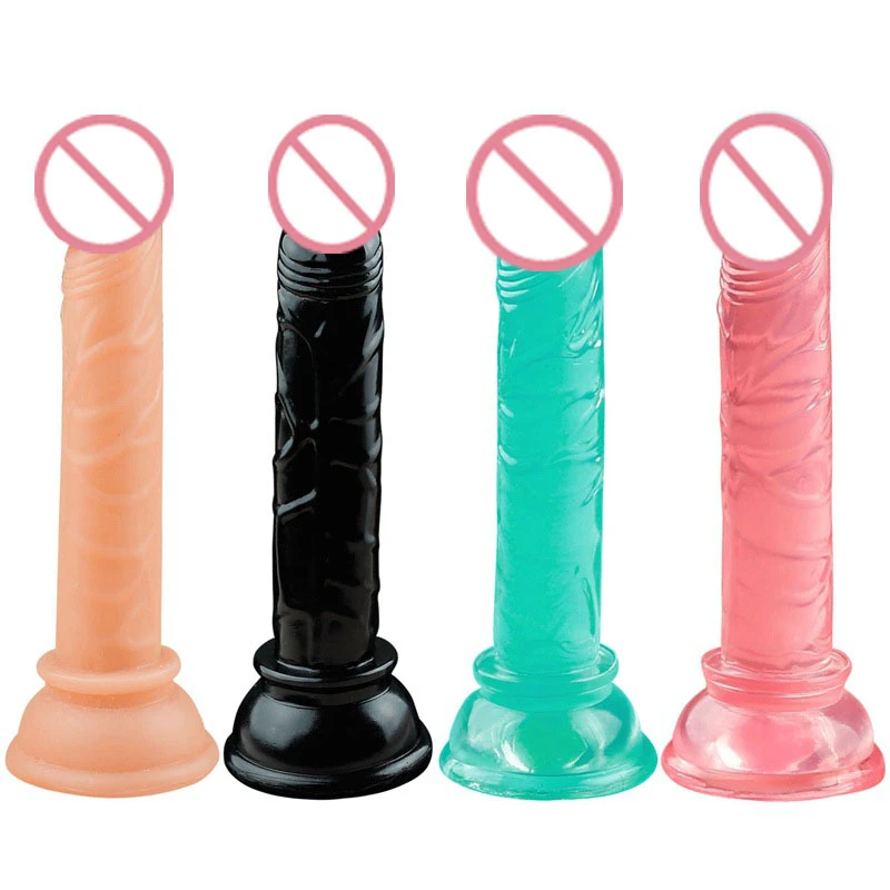 4Colors Crystal Mini font b Dildo b font 15 2 5CM with Suction Cup Realistic Penis