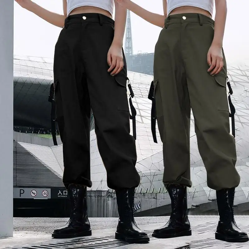 Comprar Celmia 2019 nuevos pantalones de cintura alta para mujeres pantalones sueltos Streetwear pantalones harem damas Cargo pantalones Capris Femme pantalones de talla grande