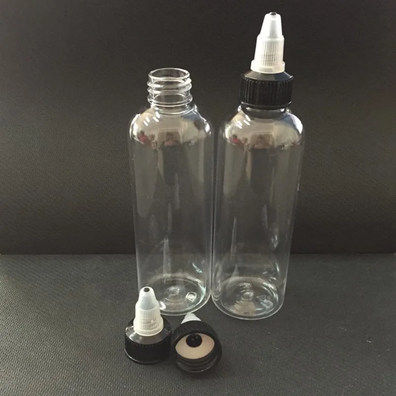 50pcs Empty Twist off Cap Bottle 30ml 60ml 100ml 120ml PET Dropper Bottles With Twist off Cap For E Liquid vape juice