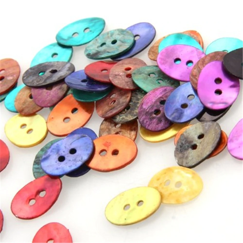 

50 Oval Mother of Pearl Shell Sewing Buttons 15x11mm HOT