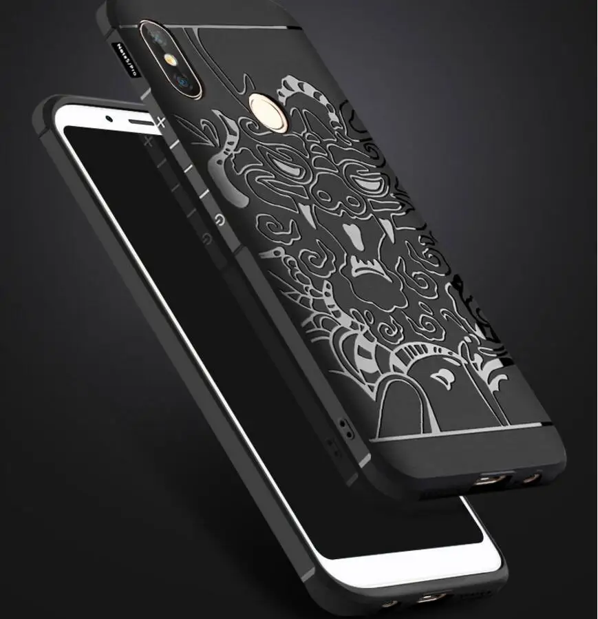 

COCOSE ShockProof Silicone Case Cover For Xiaomi Redmi Note 5 6 Matte Frosted 3D Dragon Armor Case For Redmi 4X 4A 5A 5 Plus Pro