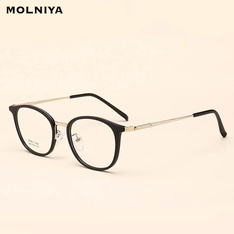

TR90 Fashion Simple Round Spectacles Frames Optical Glasses Frame Women Men Ultralight Eye Eyeglasses Frame Metal Eyewear