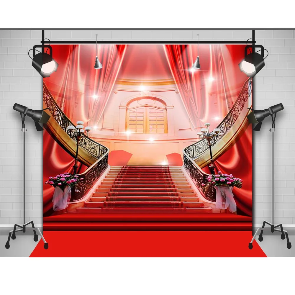 الفاخرة قصر السجادة الحمراء الستار الدرج صور خلفية خلفيات للتصوير الفوتوغرافي جودة الفينيل Background Aliexpress