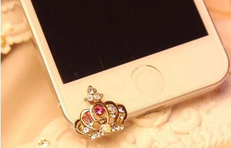 Корона с алмазами, заглушка от пыли для Iphone 4 4s, Galaxy s3 s4 3,5 мм разъем для наушников